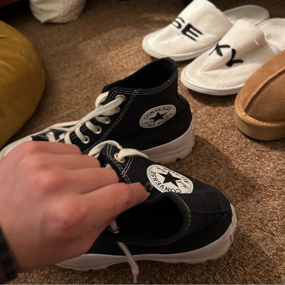 Black Platform Converse Hightops - image 4